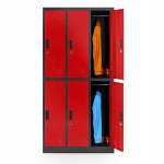 Metalinė socialinė drabužių spinta Jan Nowak Igor: antracito ir raudonos spalvos