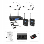 2x bodypack ausinių mikrofonų ir atvartų mikrofonų Uhf rinkinys