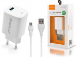 Greitas Usb įkroviklis 18w Pd Qc 3.0 su Micro Usb kabeliu