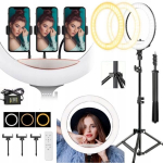 Profesionali Led Ring lempa 56cm fotografijai, makiažui + masyvus stovas