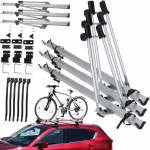 Stogo bagažinė dviračių laikiklis ant stogo 3 dviračiams Amos, aliumininis
