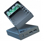 Powerbank dėklas 5x 18650 Usb C Micro prisukamas