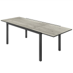 Outsunny I&scaron;traukiamas Sodo Stalas Valgomojo Stalas 6-8 asmenims, 160/240 x 90 cm Aliuminio Balkono Stalas Medžio I&scaron;vaizda, Atsparus Oro Sąlygoms Terasos Stalas Lauko Bufeto Stalas Sode, Terasoje, Balkone, Pilka, Pilka