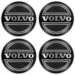 Ratų vidurio dangteliai logotipo emblema, ratlankių dangteliai VOLVO 64 mm Juodas blizgesys