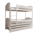 Dviauk&scaron;tė vaiki&scaron;ka lova ADRK Furniture Leia, 180x80 cm, balta