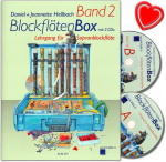 Acanthus Music Daniel Hellbach fleitos dėžutė, 2 tomas &ndash; pamokos 7&ndash;8 metų vaikams sopraninei fleitai su 2 Cd ir spalvingu &scaron;irdelės formos muzikos segtuku