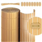 Dvipusė Pvc danga 180x400cm balkono terasos uždanga bambuko imitacija + tvirtinimas