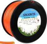 Trimerio valas vejos pjovimo valas 2.0 mm/340 m atsarginis valas žoliapjovės atsarginis trimerio valas nailoninis siūlas krūmapjovės trimerio valas piktžolėms žolei kieme ar sode, oranžinė raudona