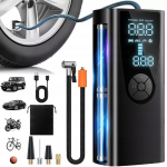 Automobilinis dviračių ne&scaron;iojamas kompresorius su Power Bank ir Led