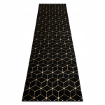 Glamour Art Deco kilimas 70x200 cm, juodas/auksinis