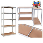 Metalinis sandėliavimo lentyna garažui rūsiui sandėliukui biurui cinkuota mdf 180x90