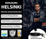 Kohlburg apsauginė grandinė su spyna, 125 cm ilgio, su 8,3 mm storio 4 briaunų grandine, pagaminta i&scaron; grūdinto specialaus plieno - saugi dviračio spyna su 4 raktais, skirta elektriniams dviračiams ir motociklams