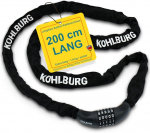 Kohlburg Kombinuota spyna 200 cm ilgio - dviračio spyna pagaminta i&scaron; 6 mm specialaus plieno - 2 m dviračio spyna su kombinuotu kodu - 200 cm ypač ilga grandininė spyna su skaičių kombinacija dviračiui, e-dviračiui