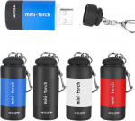 Smtfcty mini led žibintuvėlis vaikams, 4 vnt., įkraunamas usb raktų pakabuko žibintuvėlis, spalvotas, vandeniui atsparus, ne&scaron;iojamas žibintuvėlis mokyklai, laukui, stovyklavimui, medžioklei, skubiam naudojimui [energijos klasė a]