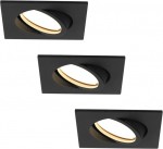 Hcfei led įleidžiamas prožektorius itin plok&scaron;čias 425 liumenų 230 v 5 w reguliuojamas kvadratinis korpusas pasukamas juodas (3 - &scaron;ilta balta)