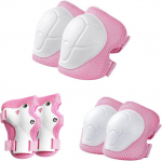 6 dalių vaikų kelių apsaugų rinkinys riedučiams, vaikams, riedučių apsaugų rinkinys, vaikų alkūnių apsaugos, apsaugų rinkinys, apsauginė įranga, skirtas riedlentėms, paspirtukams, riedučiams, vairavimui, važiavimui dviračiu