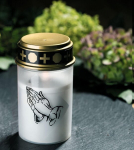 Led kapų žvakė, balta, nuolatinis degiklis, mirgėjimo efektas, su baterijomis, kapų žvakės, kapinių žvakė, atminimo žvakė, kapų žibintas, amžina &scaron;viesa, gedulo žvakė