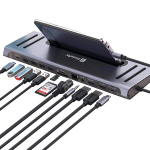 XtremeMac&reg; 12-in-1 USB-C Hub, Tamsiai pilka, 12 W