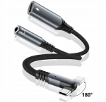 Reagle Adapteris Usb C į Mini Jack 3,5 mm į Usb-c Įkrovimas 60w