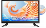 Desobry 22" mažas televizorius 1080p su integruotu Dvd grotuvu, mini televizorius su integruotu Dvb-t2 imtuvu, su antena, Hdmi/usb/av įvestis - 12v Tv Dvd combo kemperiams, virtuvėms ir mažoms erdvėms