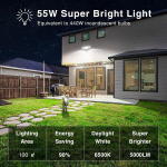 Onforu 50 W Led prožektorius su judesio davikliu, 5000 Lm itin ry&scaron;kus lauko prožektorius, Ip65 vandeniui atsparus Pir lauko prožektorius su 3 galvutėmis