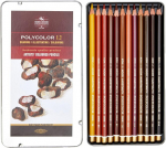 Koh-i-noor Polycolor Ruda linija spalvotų pie&scaron;tukų rinkinys (12 vnt.)
