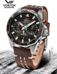 Vostok Europe vyri&scaron;kas laikrodis su siūtu Vintage odiniu dirželiu N1 Rocket Chronograph Miyota 6s21 20 Atm Date