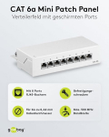 Cat 6a patch panel mini/office, 8 prievadai, baltas