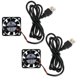 Raykce2 Dc 5v Usb au&scaron;inimo ventiliatorius su laidais 40 x 40 x 10 mm, 2 vnt., 40 mm mažas tylus Pc ventiliatorius 0.65 W 0.05 A 5000 aps/min 4.5 m&sup3;/h alyvos guolio įvorės guolio be&scaron;epetinis Dc ventiliatorius 3d spausdintuvams, ne&scaron;iojamiems kompiuteriams