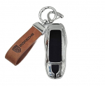 3in1 PORSCHE raktų dėklas + odinis raktų pakabukas CAYENNE MACAN PANAMERA