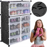 Modulinė batų spintelė, juoda lentyna, stovas, lentynos, organizerius, dėžės