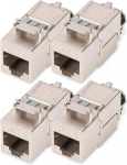 Digitus Dn-93816 - cat 8.1 keystone modulis - 4 vnt. - rj45 tinklo lizdas cat8 ekranuotas - 2000 mhz - 25gbase-t & 40gbase-t - 25 gbps & 40 gbps - awg 26/7 iki awg 22/1 - surinkimas