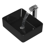 Praustuvas stačiakampio formos juodos keramikos vonios kambarys Granitan Vega