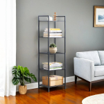 Vonios lentyna 38x30x128 cm, Juoda, Vannitoa riiul, SONGMICS BSC35BK, 38x30x128 cm, Must