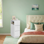 Naktinis stalčius, 2 vnt., 30 x 25 x 65 cm, debesų baltas, &Ouml;&ouml;kapid, 2-osaline komplekt, 30 x 25 x 65 cm, Pilvevalge