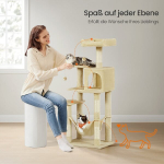 Įtrūkimų medis, 143 cm auk&scaron;čio katės medis, 55 x 45 x 143 cm, Bežinis, Kraapimispost, 143 cm k&otilde;rgune kassipuu, 55 x 45 x 143 cm, Beige