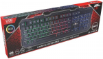 No Fear Qwerty žaidimų klaviatūra 104 membraniniai klavi&scaron;ai Rgb Led ap&scaron;vietimas 1,5 m kabelis su Usb 2.0 juoda