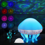 Astarama medūzos lempa, žvaigždėto dangaus projektorius su baltos triuk&scaron;mo ma&scaron;ina, bluetooth garsiakalbis, nuotolinio valdymo pultas ir laikmatis. Naktinė lemputė žvaigždėtas dangus vaikams kambariui/žaidimų kambariui/miegamojo dekoravimui