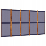 Tamsiai mėlynas sodo paravanas 350x180 cm, akacijos mediena, textilene