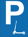 Ženklas parkingas paspirtukams paspirtukas 20x30 cm dibond