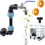 Shinybox ibc konteinerio žąsies kaklelis, ibc žąsies kaklelis 3/4 colio i&scaron;leidimo čiaupas, ibc adapteris su žalvariniu žąsies kaklelio čiaupu 1000l lietaus vandens talpai, ibc konteinerio priedai laistytuvo pripildymui, lietaus vandens talpa