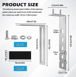 Balkono elektrinės stoties laikiklis, balkono kabliukai, 4 vnt. reguliuojamų saulės baterijų laikiklių rinkinys, nereikia gręžti, kabliukai laikikliui, balkono elektrinė stotis, saulės baterijų tvirtinimas balkono turėklams, stogo kabliukai