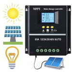 60a Firmos saulės įkrovimo reguliatorius Mppt valdiklis 12v/24v/36v/48v Lcd