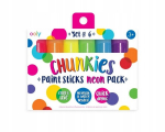 Ooly kreidinės dažų lazdelės Chunkies, neteplios, 6 vnt., neoninės