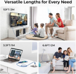 Basesailor Usb C įkrovimo laidas 2 m x 2 nailoninis type c duomenų laidas, skirtas iphone 15 pro max ipad 10 11 mini new kindle paperwhite moto g50 g30 g7 g9 plus 5g samsung galaxy s24 s23 a32 a42 a53 a54