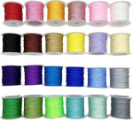 Yayatty nailoninis siūlas nailoninė virvė 24 spalvų 0,8 mm va&scaron;kuota medvilninė virvė pinta nailoninė virvė papuo&scaron;alų gamybai "pasidaryk pats" amatams (24)