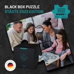 Black Box dėlionė 1000 detalių, Blackbox dėlionė su staigmenos motyvu be &scaron;ablono, neįmanoma dėlionė sunki suaugusiems ir vaikams nuo 14 metų, Puzzle Box miestų 2022 leidimas