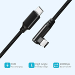 Sumpk Usb C į Usb C kabelis 30 cm 3 vnt., stačiakampis 90 laipsnių kampu Type C Pd greito įkrovimo kabelis 60 W Usb 2.0 nailono pynė, suderinamas su Samsung Galaxy S22 S21 S20 S10, Pixel ir kitais Usb-c