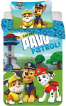 Jfabrics Paw Patrol vaiki&scaron;kas reversible patalynės komplektas: antklodės užvalkalas 100 x 135 cm + pagalvės užvalkalas 40 x 60 cm Marcus, Chase ir Ruben