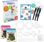 Pjhajh 32 dalių spiralinių pie&scaron;imo žaislų rinkinys, pie&scaron;imo gėlių liniuotės žaislas, spirografo dizaino rinkinys, "pasidaryk pats" pie&scaron;imas, kūrybinis dizainas, tinkamas suaugusiems ir vaikams